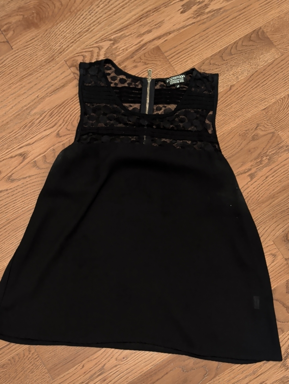 Papermoon Black Lace Yoke Sleeveless Top
